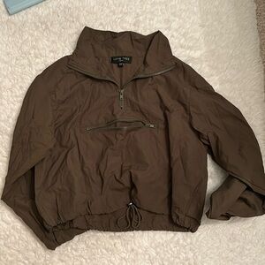 Oversized quarter zip cropped windbreaker